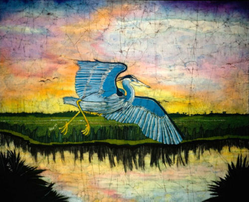 Great Blue in Flight Over the Everglades